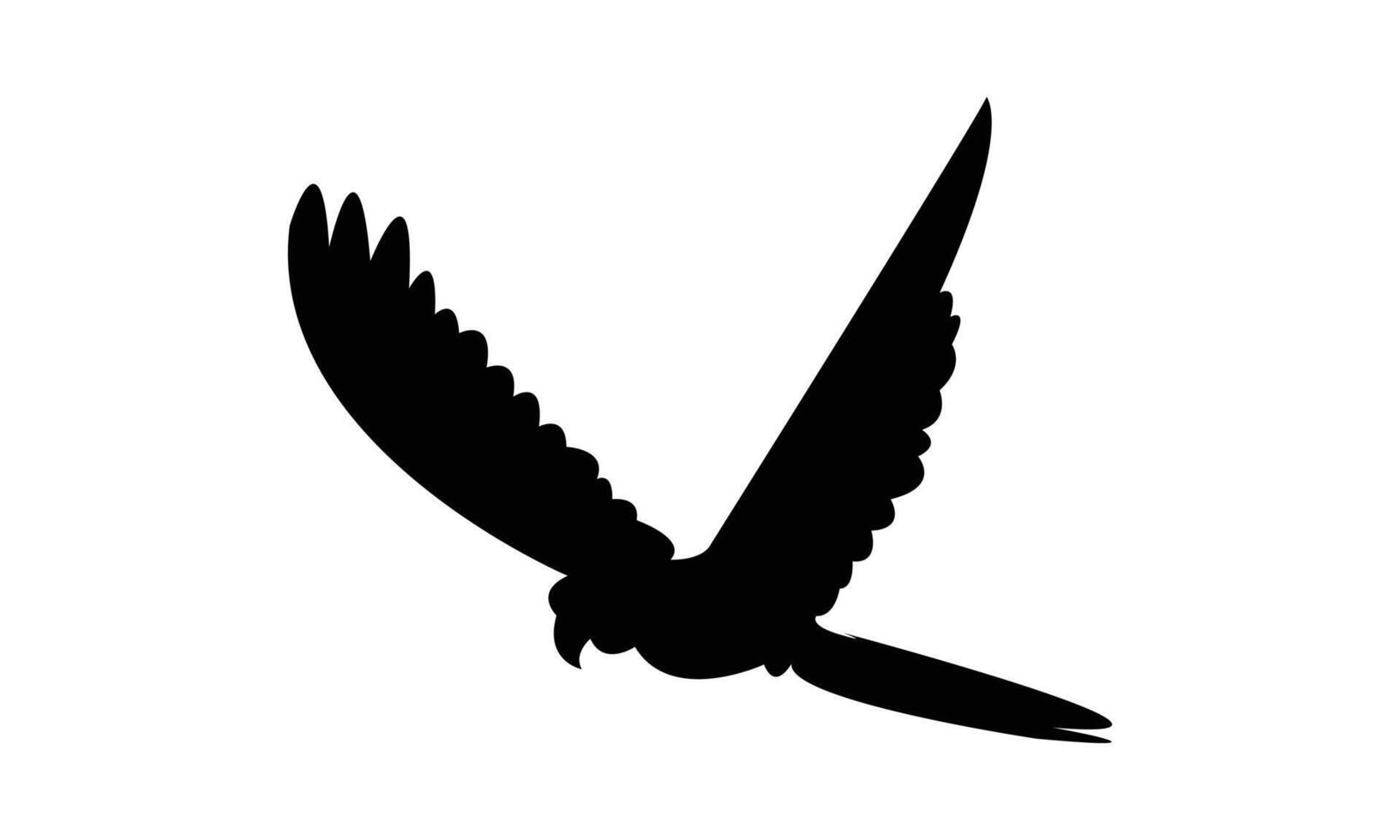 Flying Parrot Black Silhouette Design And Illustration. vector