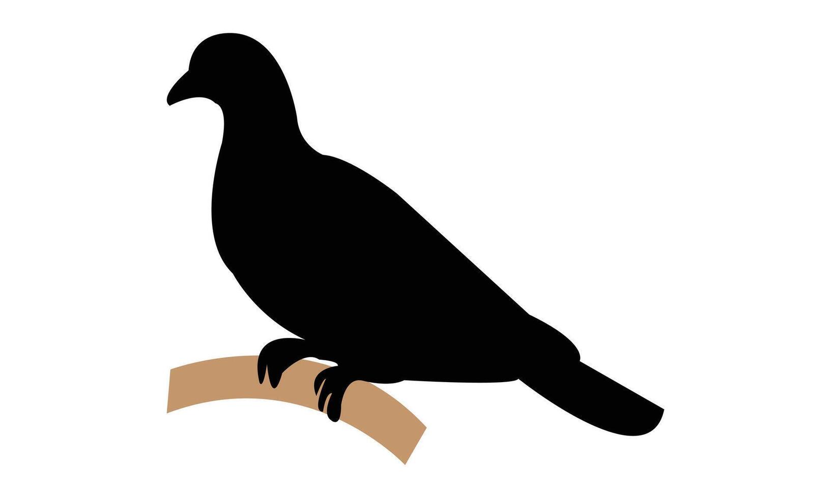 Yellow Footed Green Pigeon Silhouette Design And Illustration. vector