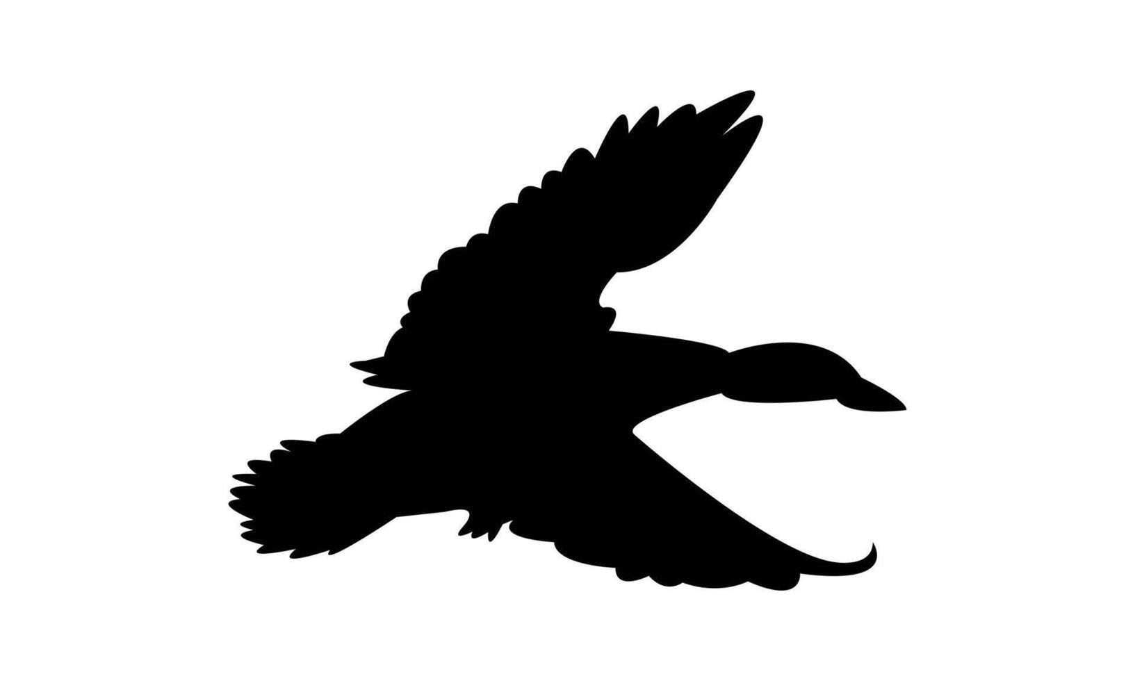 Flying Duck Black Silhouette Design And Illustration. vector