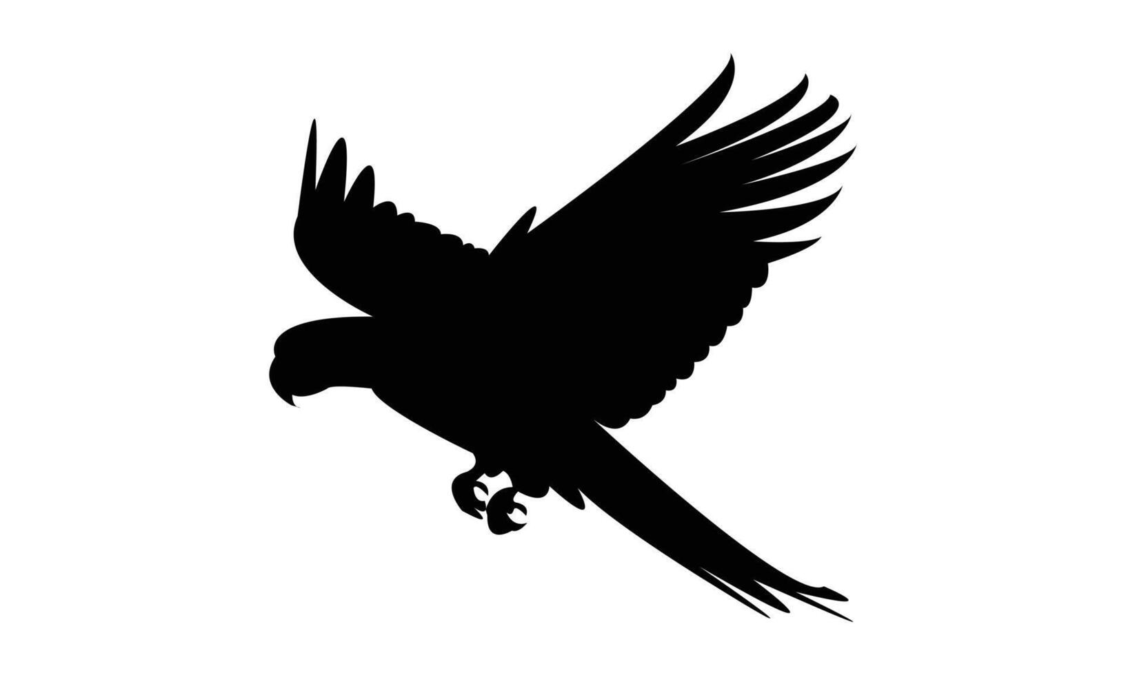 Flying Parrot Silhouette Design And Illustration. vector