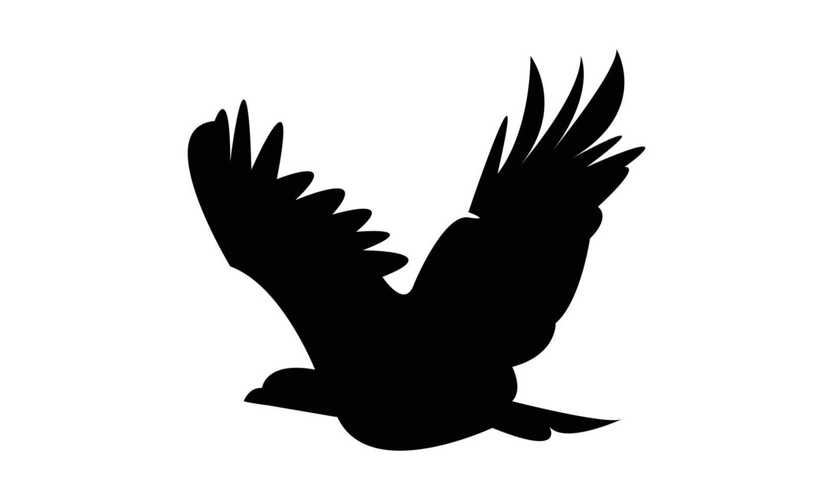 Eagle Is Flying Black Silhouette Design vector