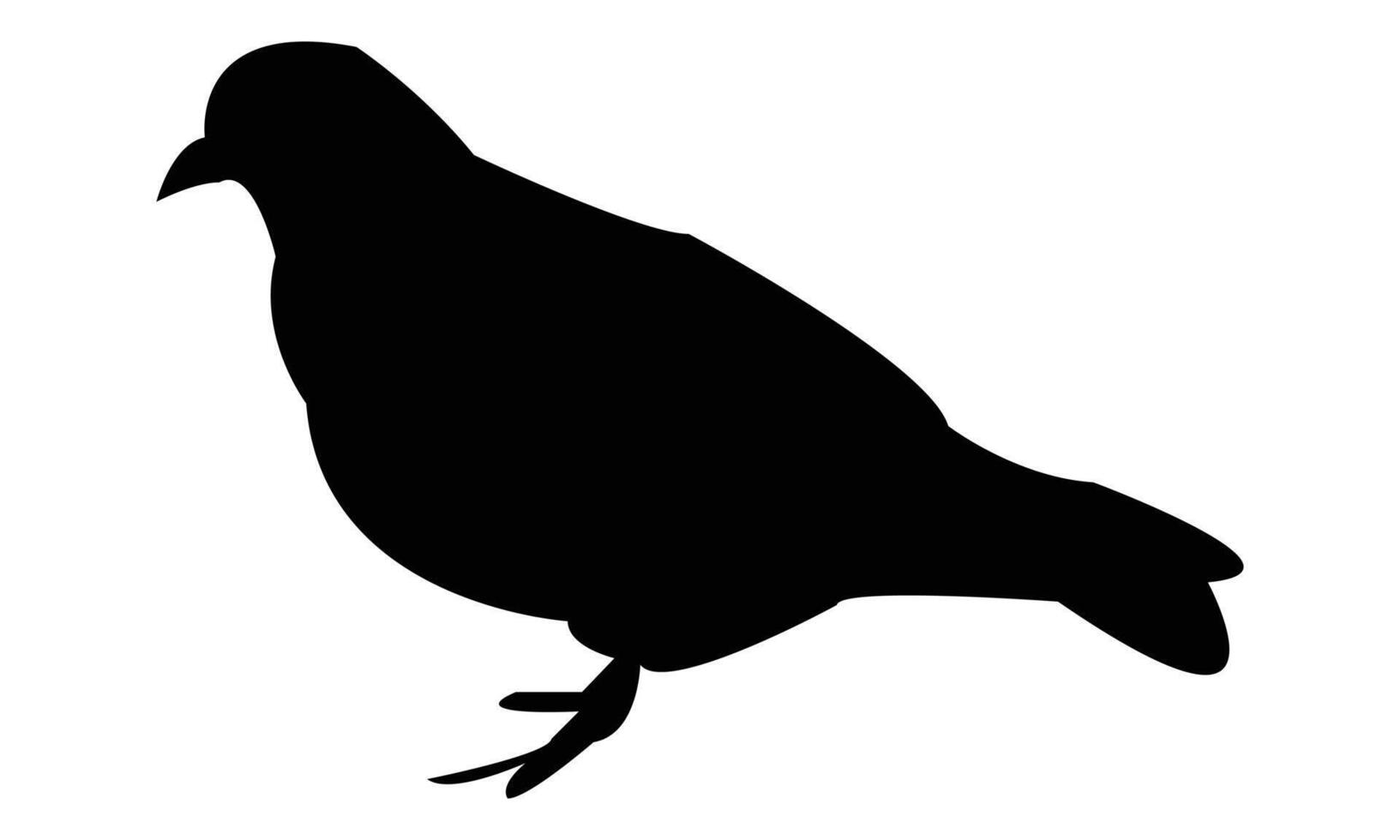 Pigeon Black Silhouette Design vector
