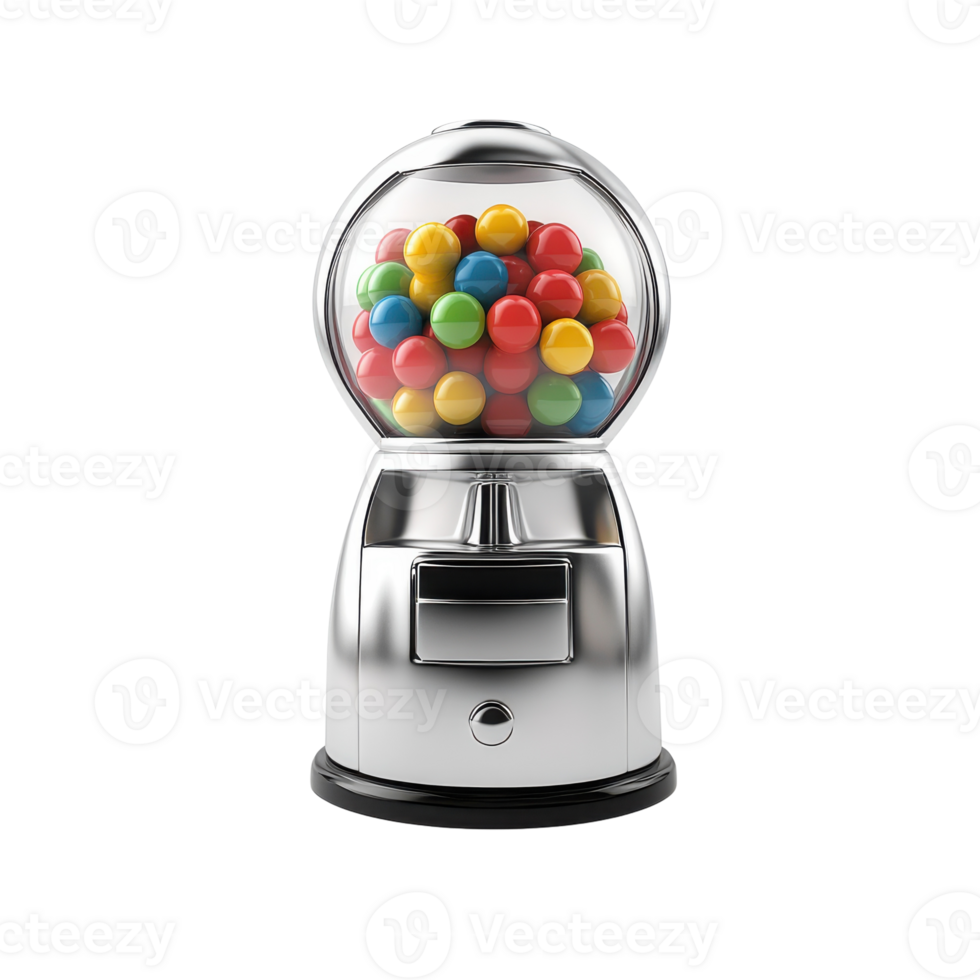 Classic Gumball Dispenser for Vintage Decor and Events on Transparent Background png