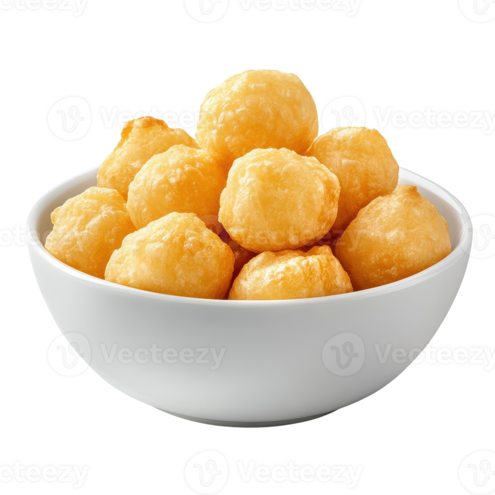 Delicious Cheese Puff Bowl Isolated for Snacking Inspiration on Transparent Background png