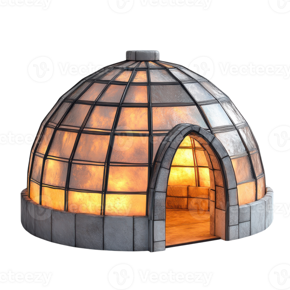 Isolated Igloo in a Snowy Landscape for Winter Imagery on Transparent Background png