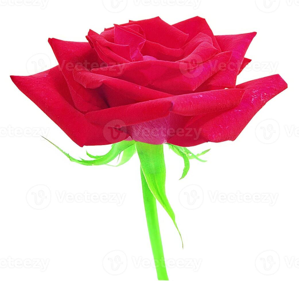 Rose flower isolated over solid background close view photo