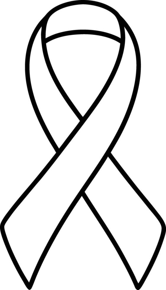 A black and white awareness ribbon vector