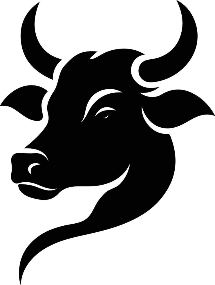 Bull head silhouette illustration vector