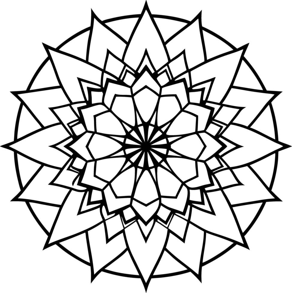 A black and white mandala coloring page vector