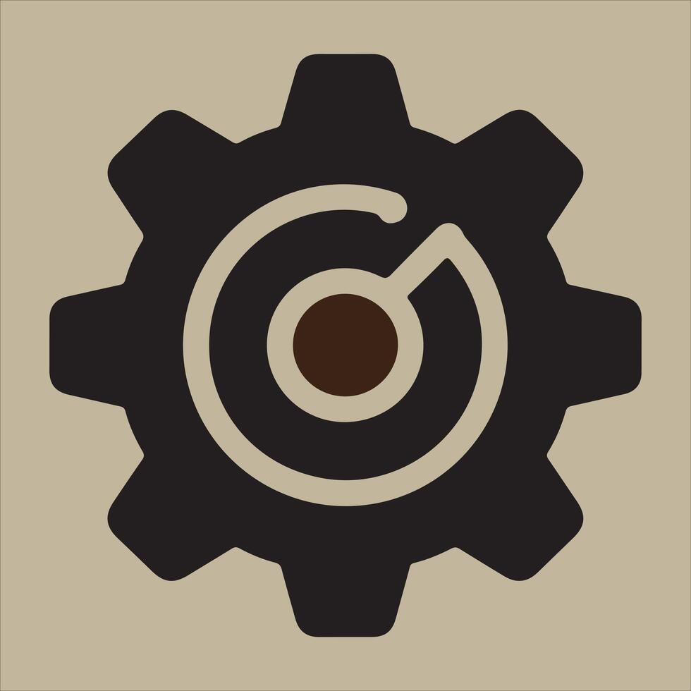 Gear and circular indicator icon vector