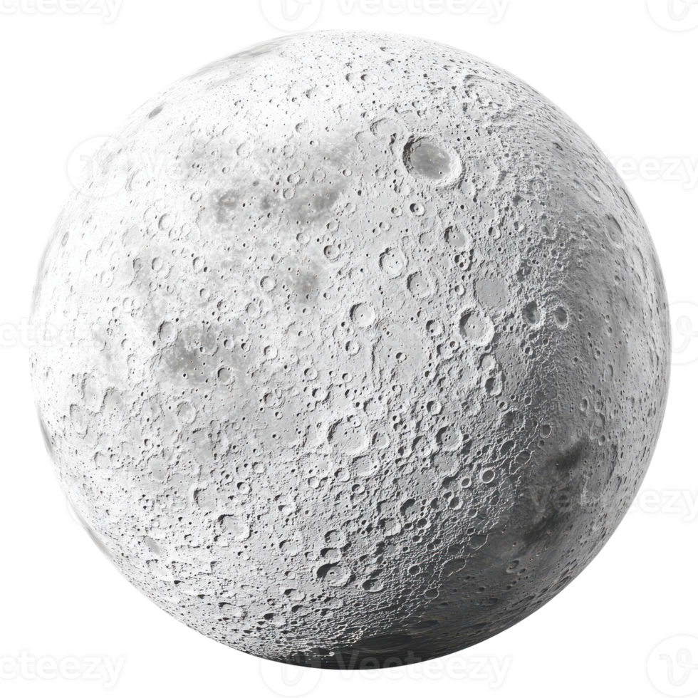 Full Moon with Visible Craters - Perfect for Astronomy Enthusiasts on Transparent Background png