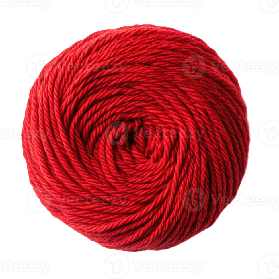 Red Yarn Isolated for Crafting and DIY Projects on transparent background png