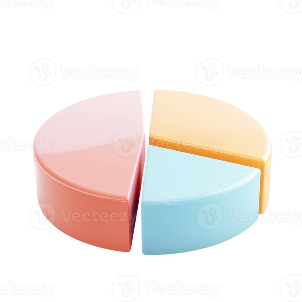 Detailed Pie Chart Representing Statistical Data for Analysis on transparent background png