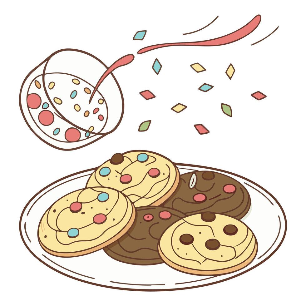 Cookie Day Cartoon Character. vector