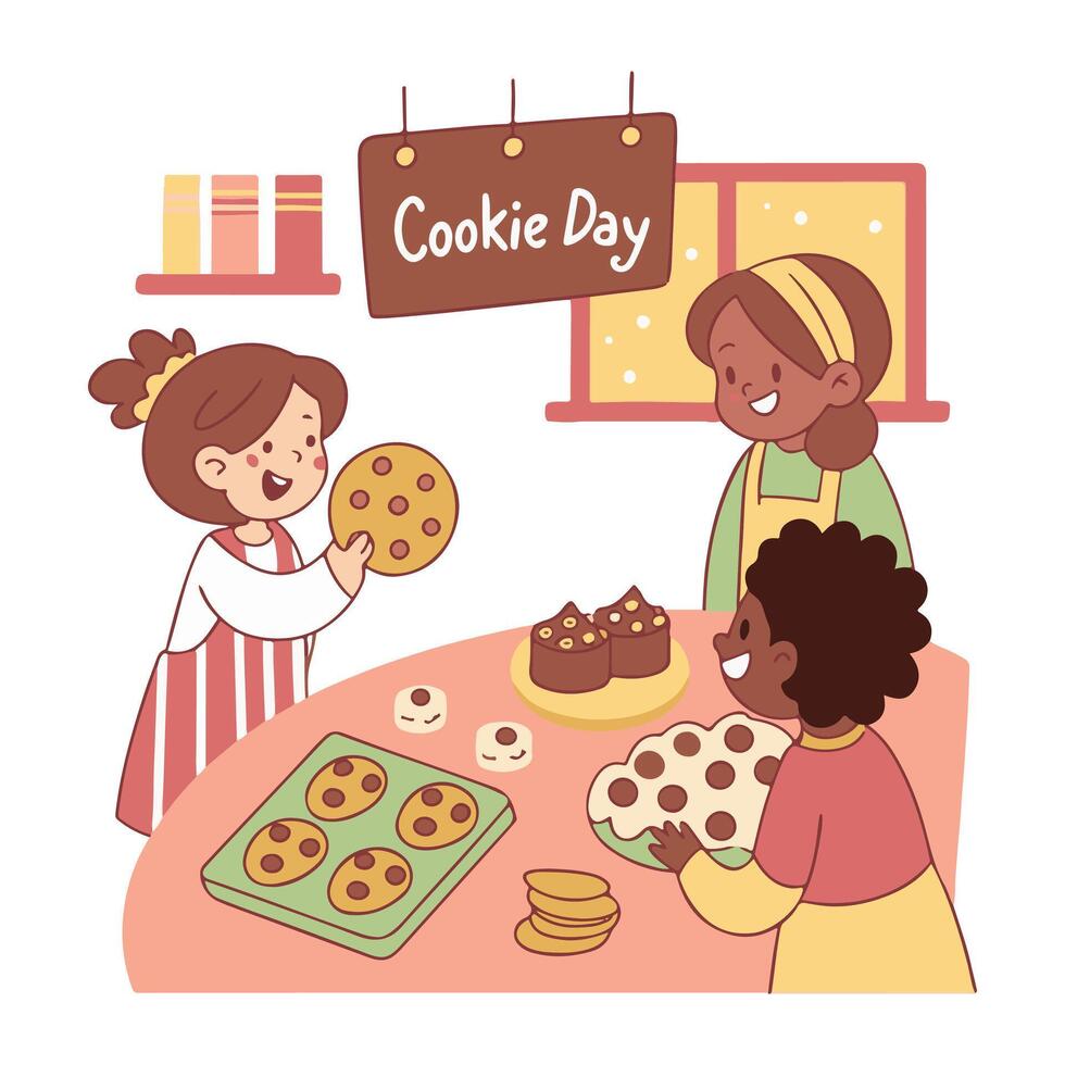 Cookie Day Digital Art. vector