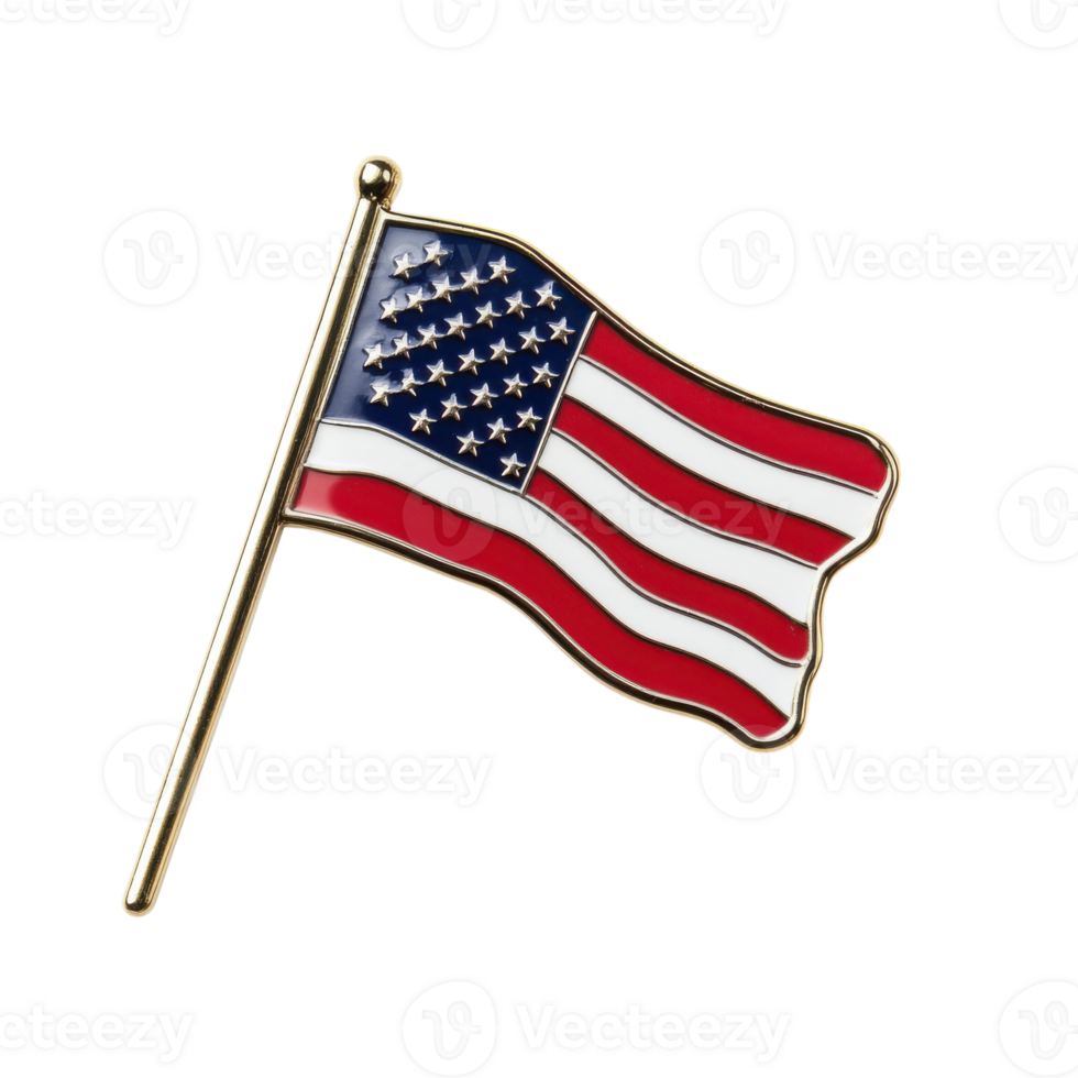 Round Pin with United States Flag for Patriotism and Decoration on transparent background png