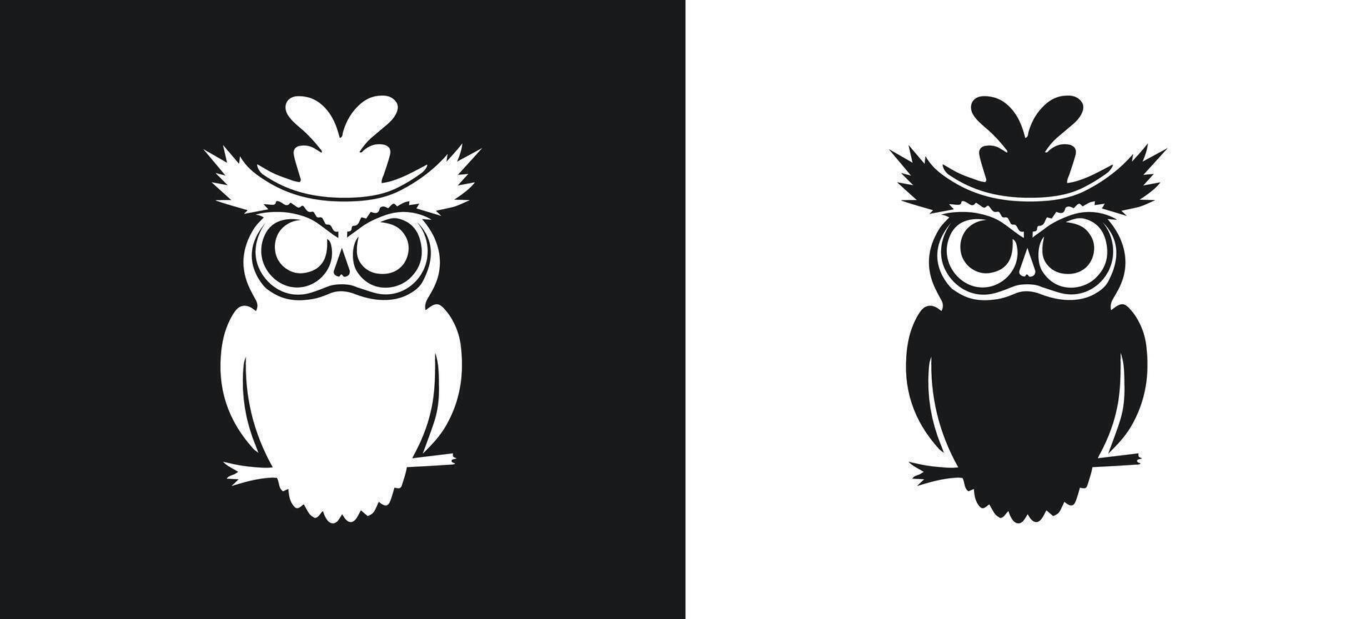 Enchanting Owl Silhouette Artwork vector