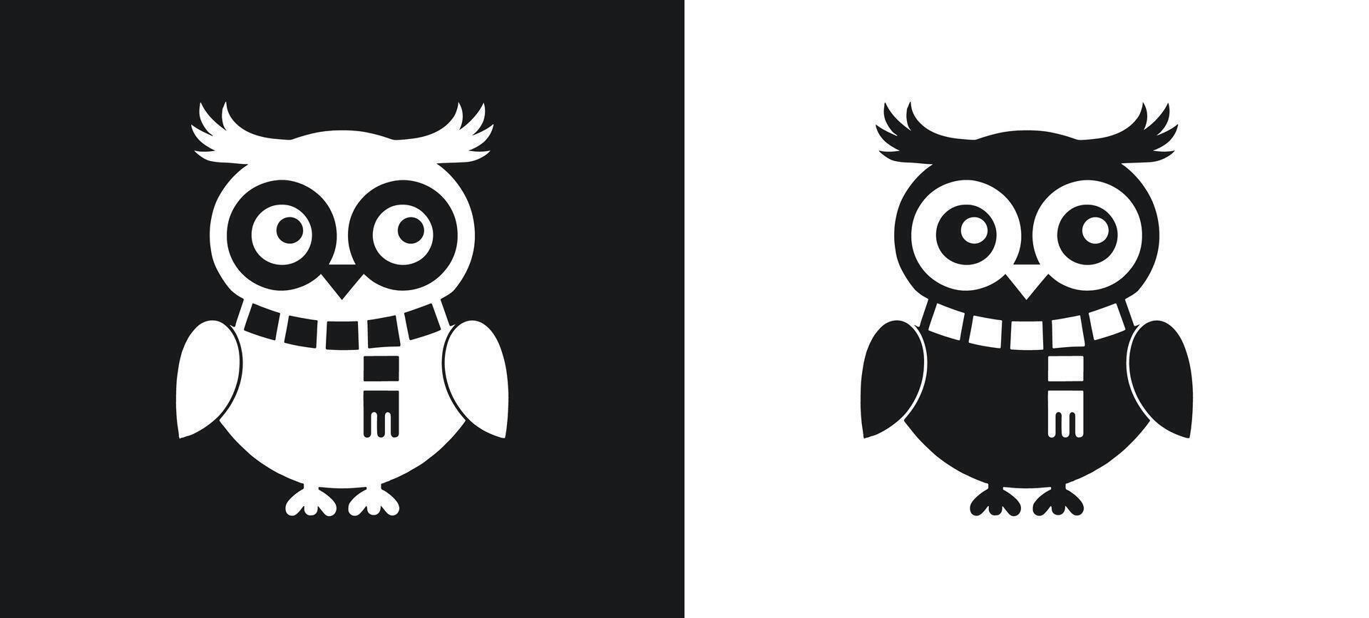 Playful Owl Silhouette Image vector