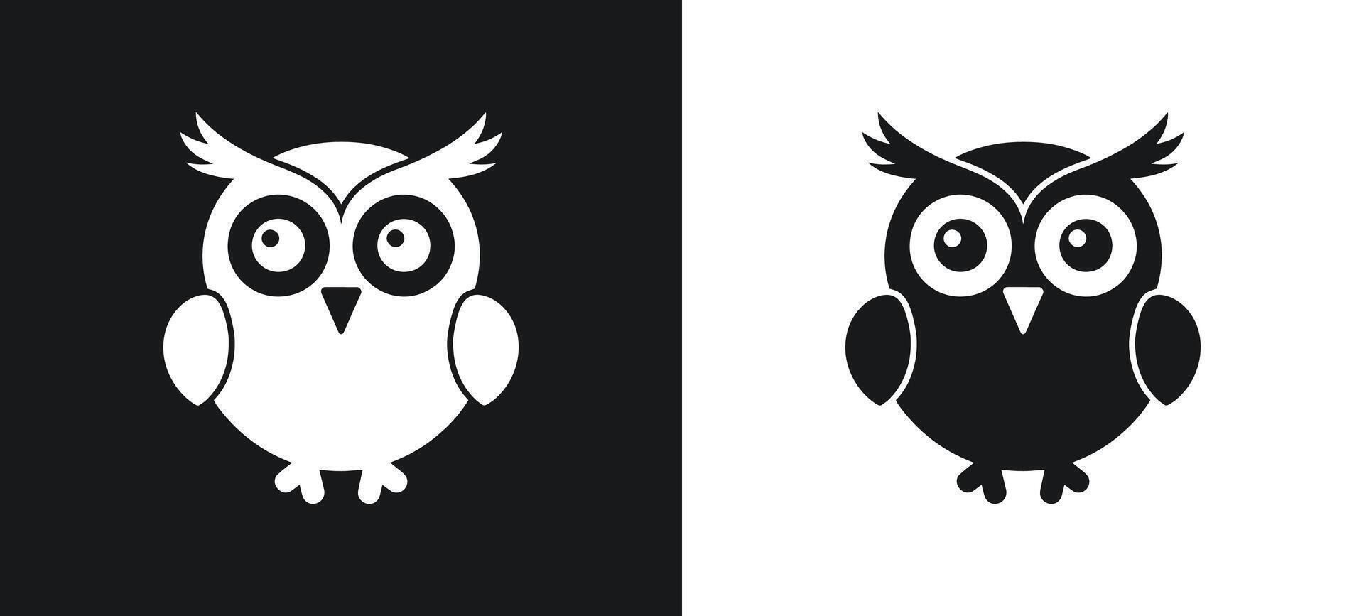 Lovely Owl Silhouette Design vector