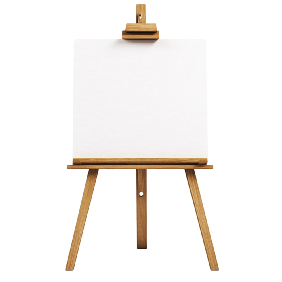 Blank Easel with Paper png
