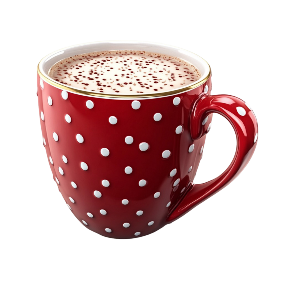 Red Cup with White Polka Dots png