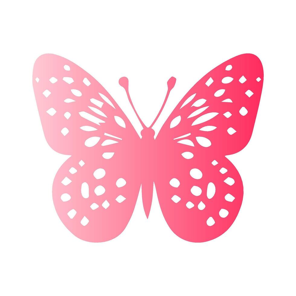 A pink butterfly beauty icon vector