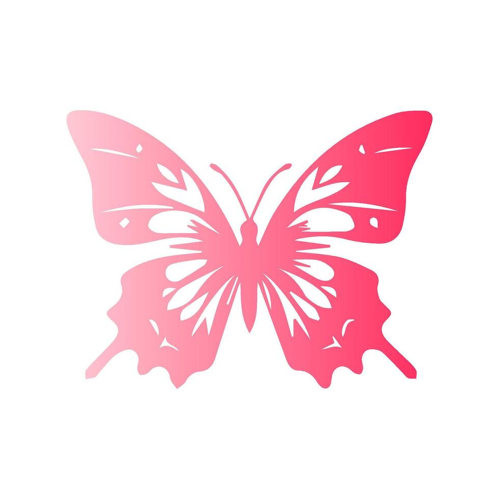 A pink butterfly on a white background vector