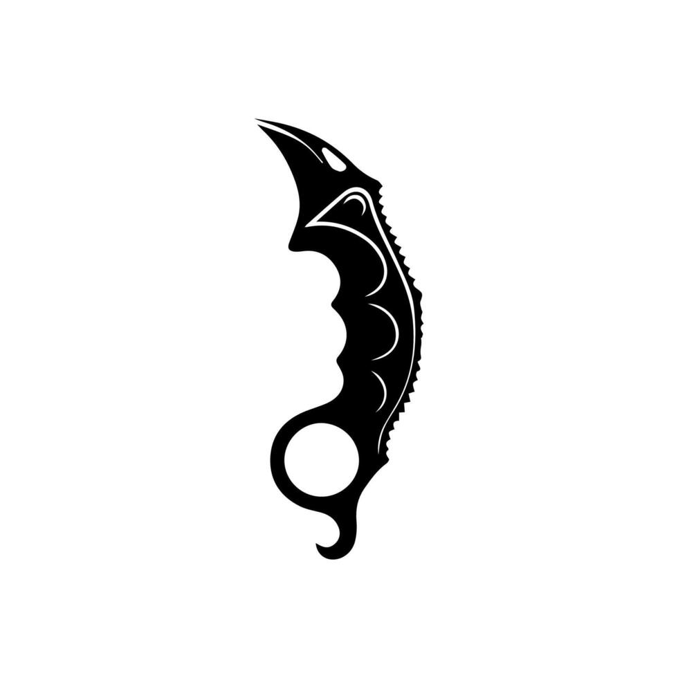 Modern Survival Combat Knife on Rustic Wood Surface vector