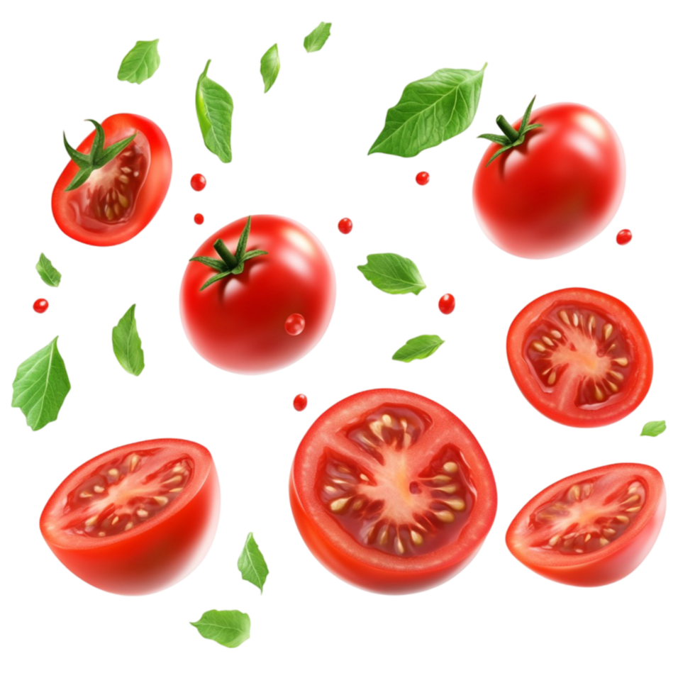 Fresh Tomatoes with Slices png