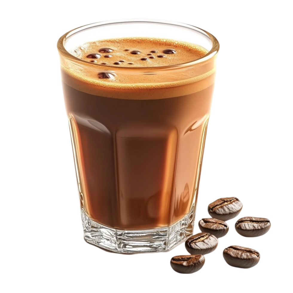 Coffee Beans with Glass of Coffee png