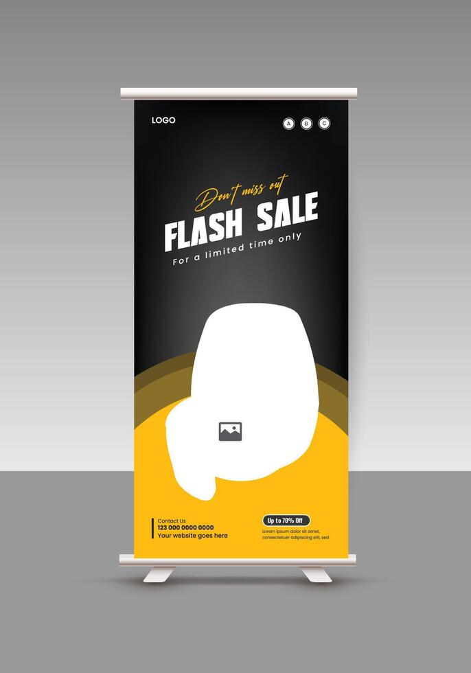 Flash Sale offers home appliance ad roll up standee banner design templates vector