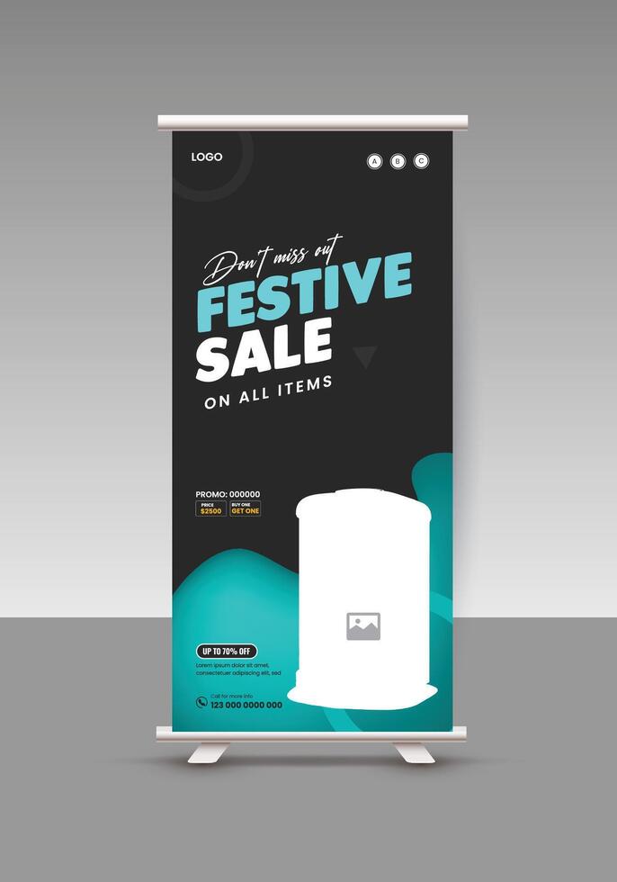 Roll up display banner design template for Home Appliance Festival Sale vector