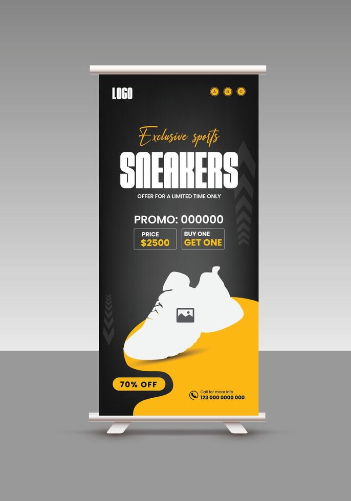 New arrival sports shoe vertical poster design template vector