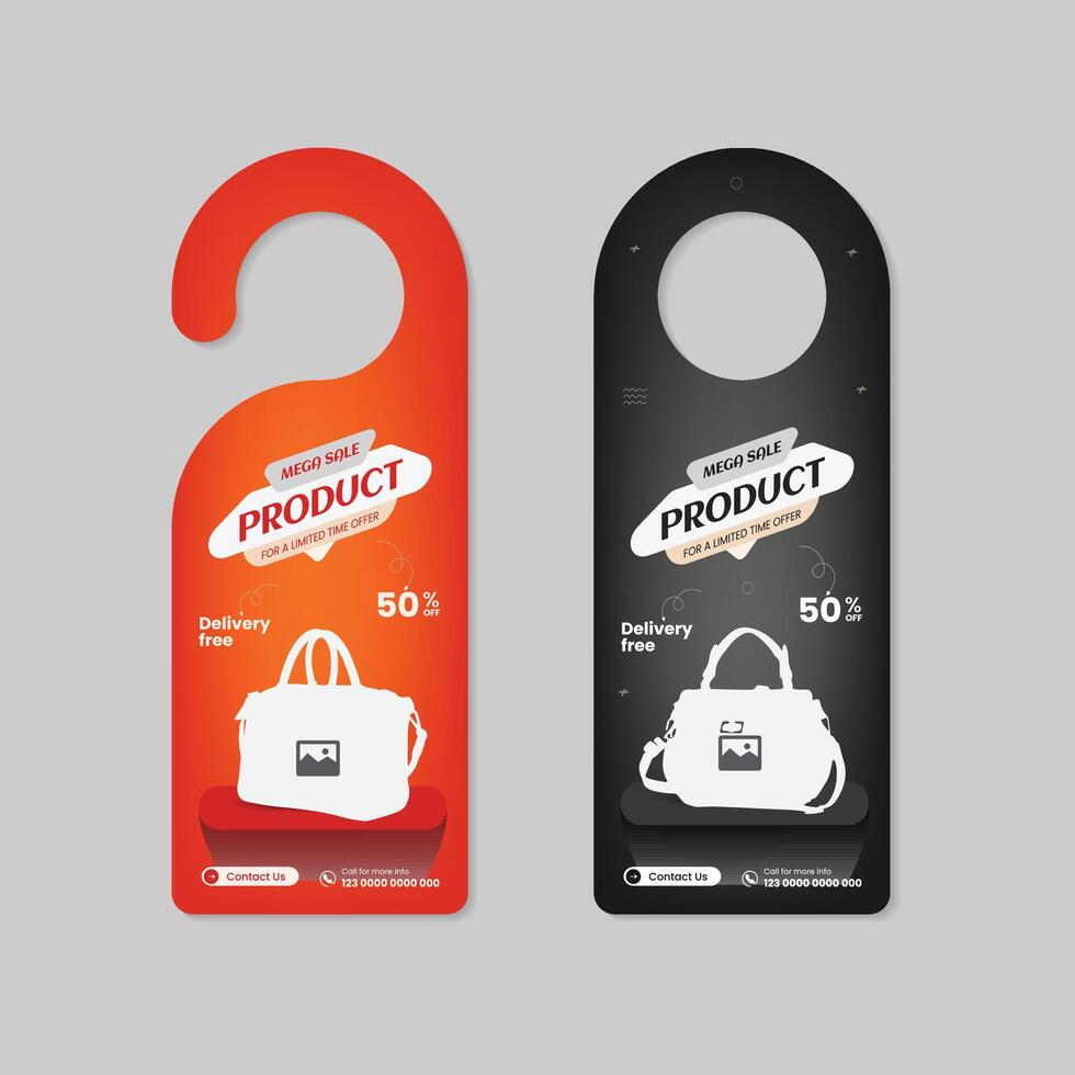 Fashion Product Sale Door Hanger Two Color Variety Design vector