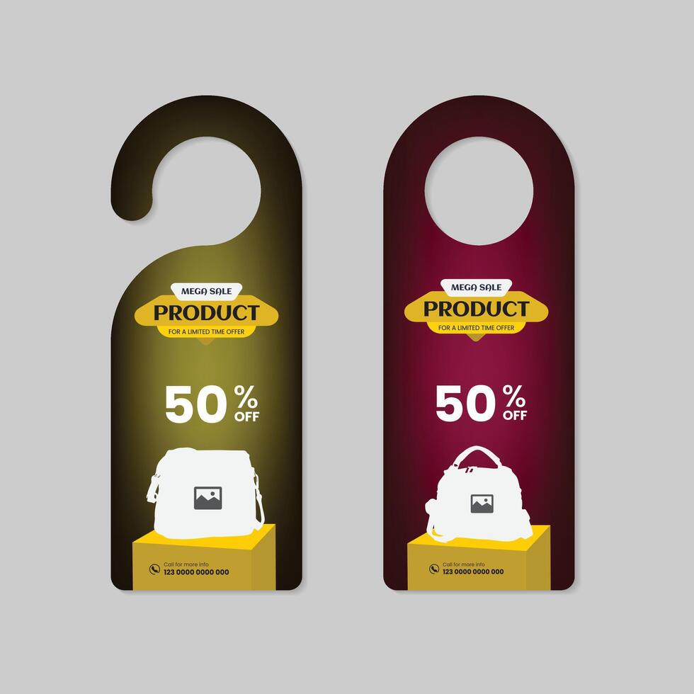 Product Sale Door Hanger Two Color Variety Design vector