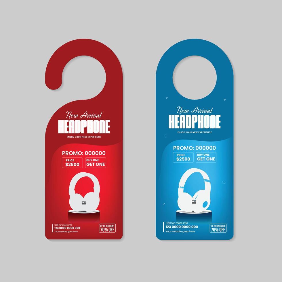 New wireless headphone sale template design for digital marketing and Modern headphone brand promotion with two different color bundles vector