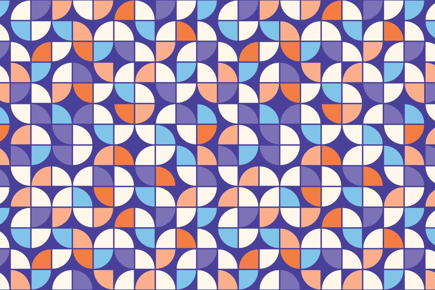 Bauhaus geometric colorful shapes seamless repeat pattern vector