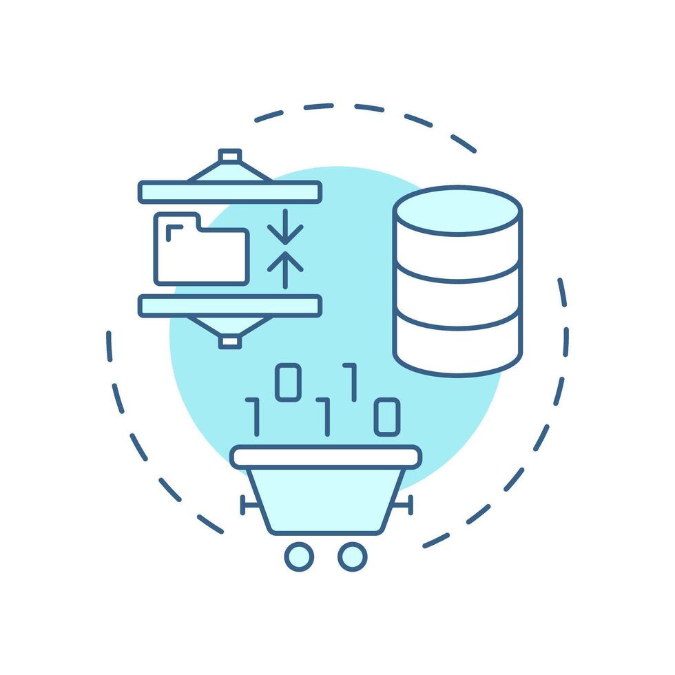 Data minimization soft blue concept icon. GDPR Principle. Collecting only necessary data for processing. Round shape line illustration. Abstract idea. Graphic design. Easy to use in article vector