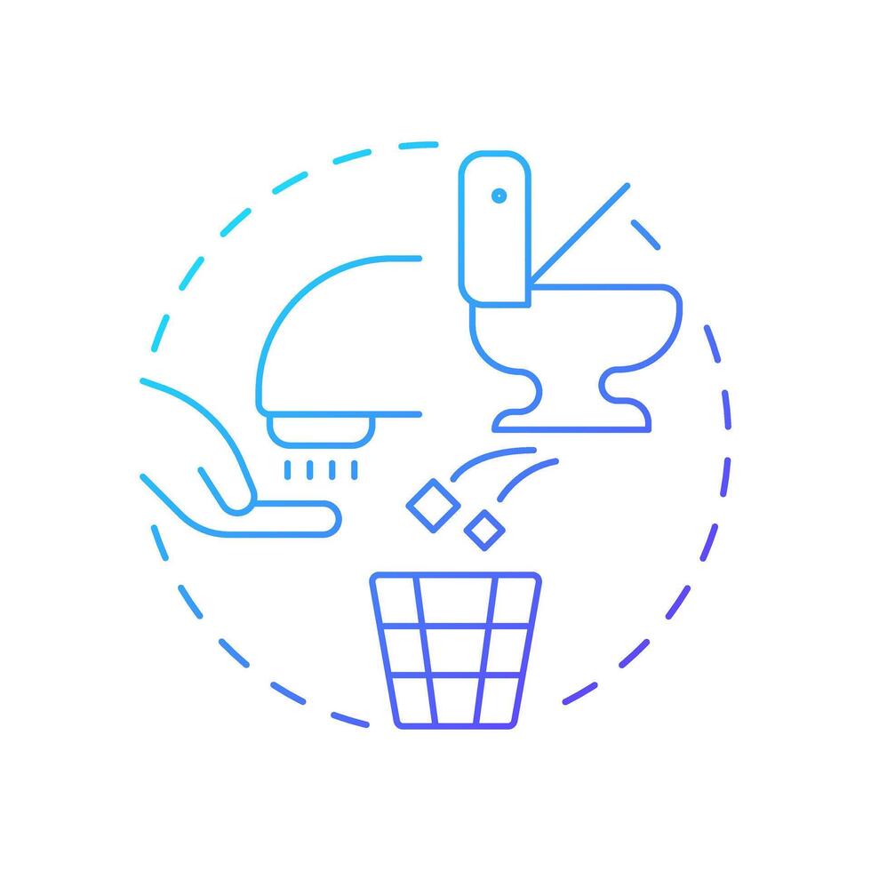 Lavatory services blue gradient concept icon. Hygiene, cleaning. Airline management. Round shape line illustration. Abstract idea. Graphic design. Easy to use in infographic, presentation vector