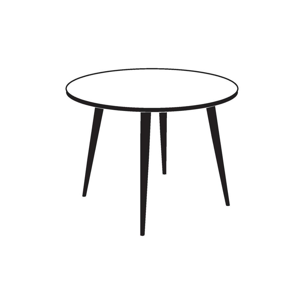 minimalist round table simple design vector