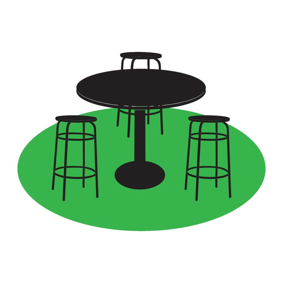 cafe table and chairs icon design vector