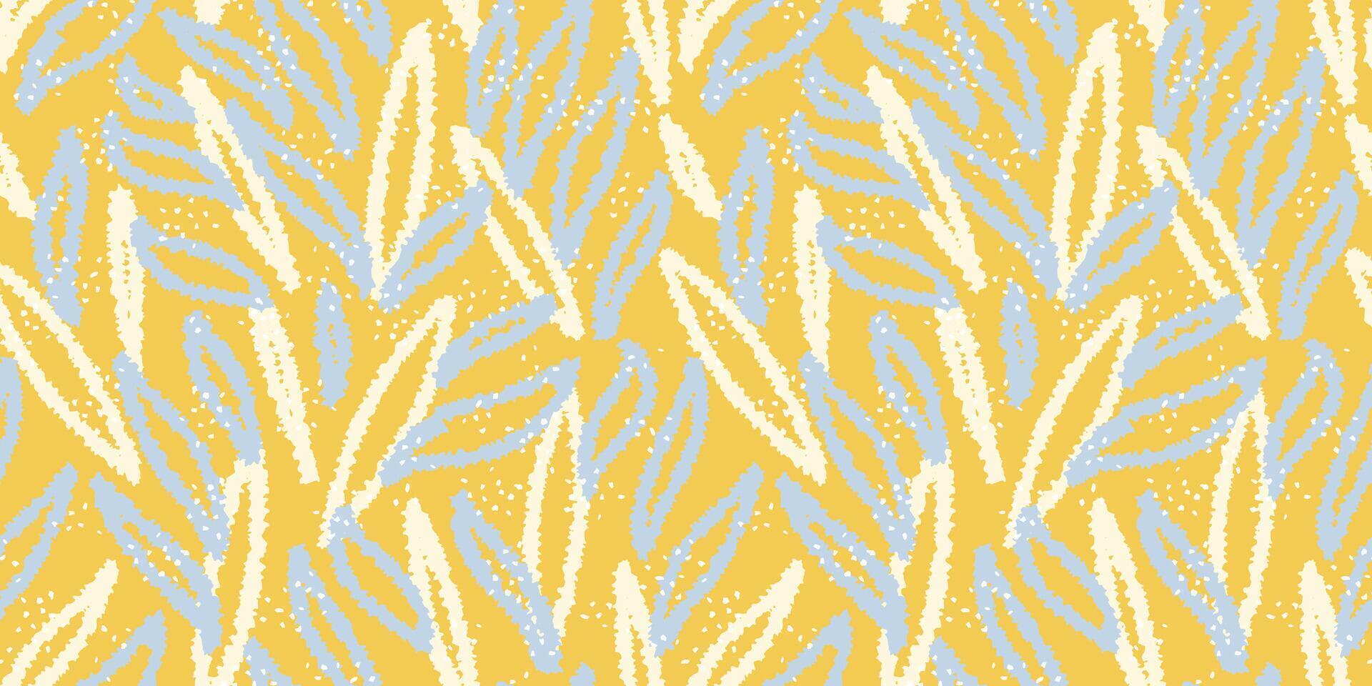 Yellow abstract organic shapes seamless pattern. Hand drawn sketch creative forms print. unique background. Contemporary minimalist repeated ornament. vector
