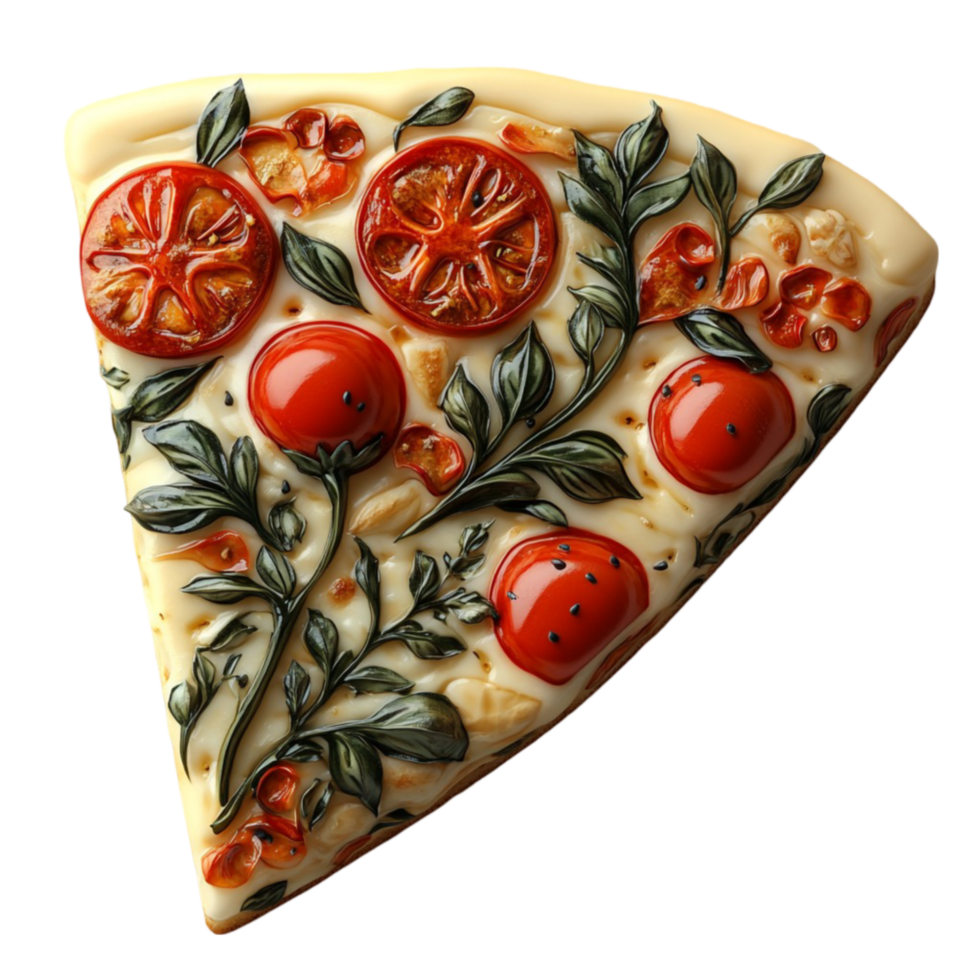Slice of Pizza with Tomatoes png