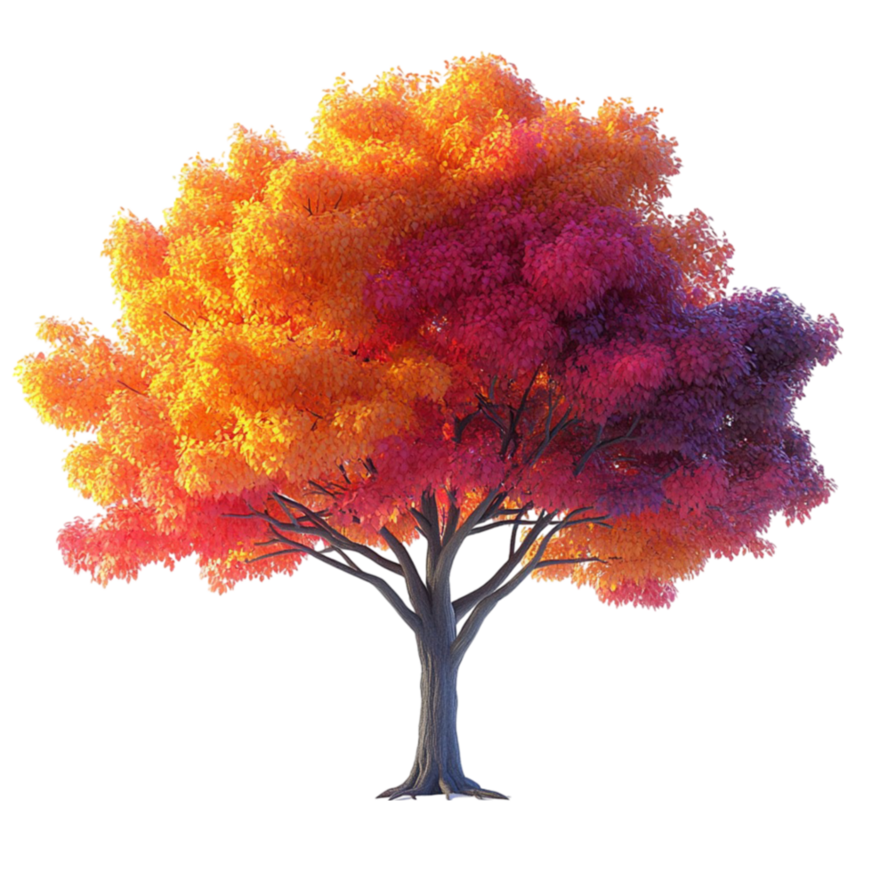 Autumn Tree with Orange Leaves png