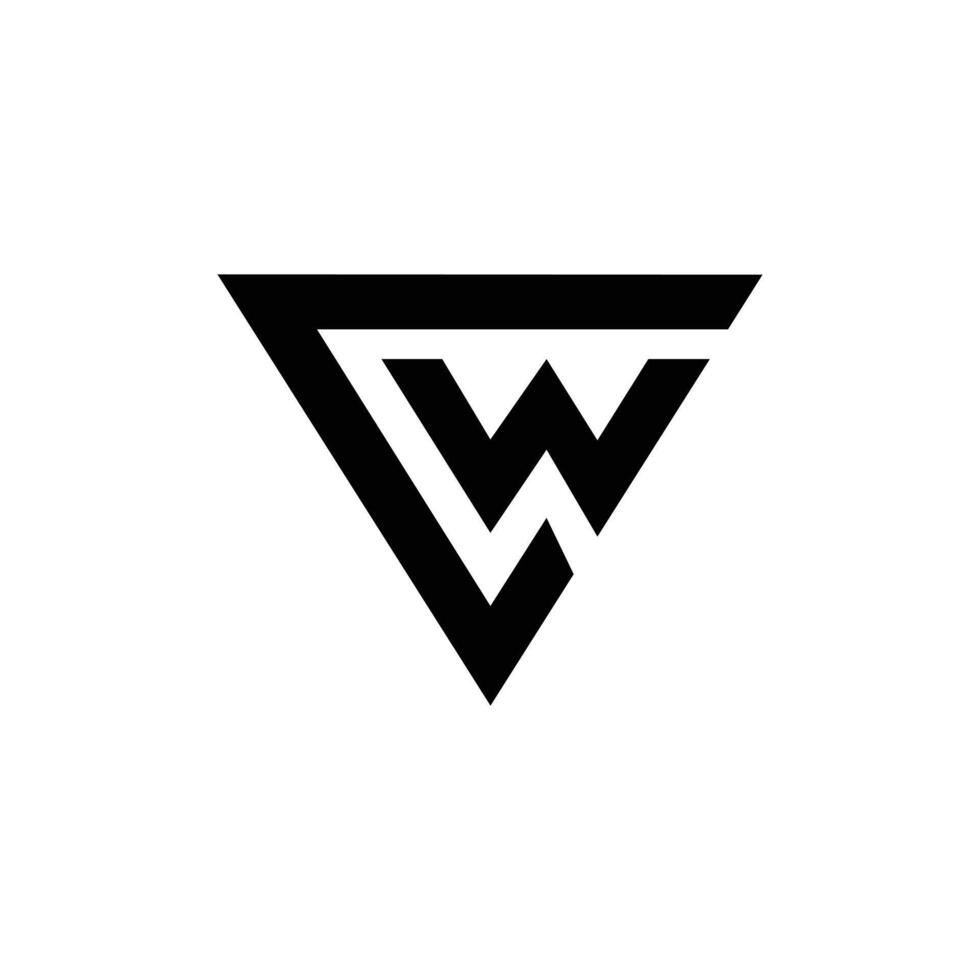 Letter Cw triangle shape modern typography logo idea vector