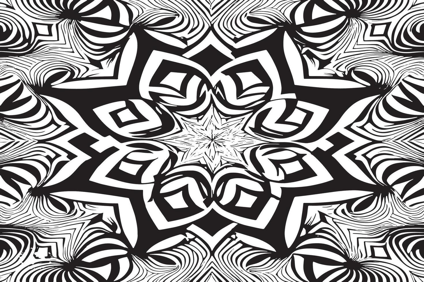 Abstract Hypnotic Texture Art in Black and White for Overlays vector