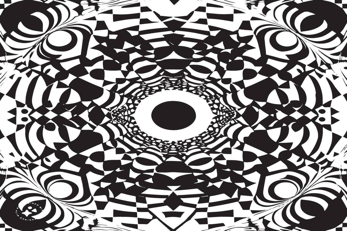 High Contrast Monochrome Illusion Patterns for Overlay Design vector