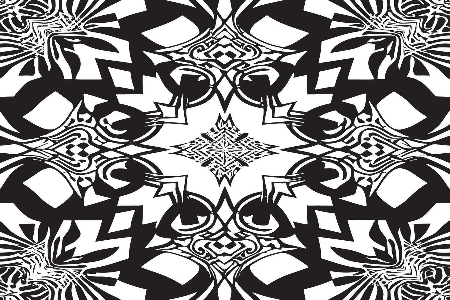 Hypnotizing Black and White Abstract Art for Background and Texture Design vector