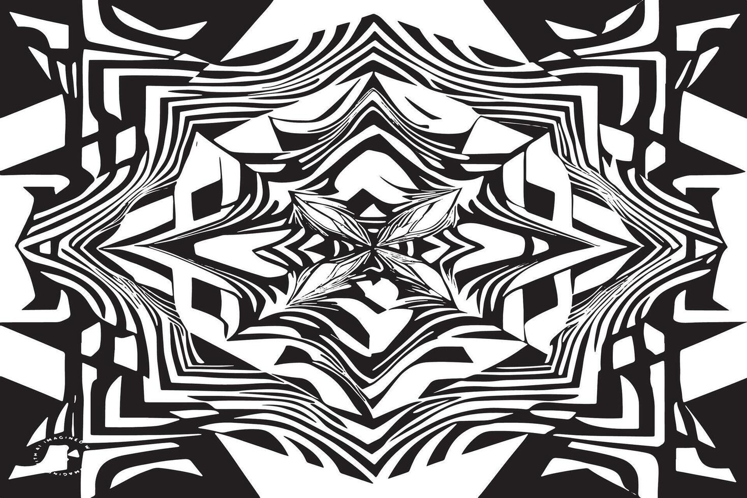 Artistic Black and White Hypnotic Texture for Modern Designs vector