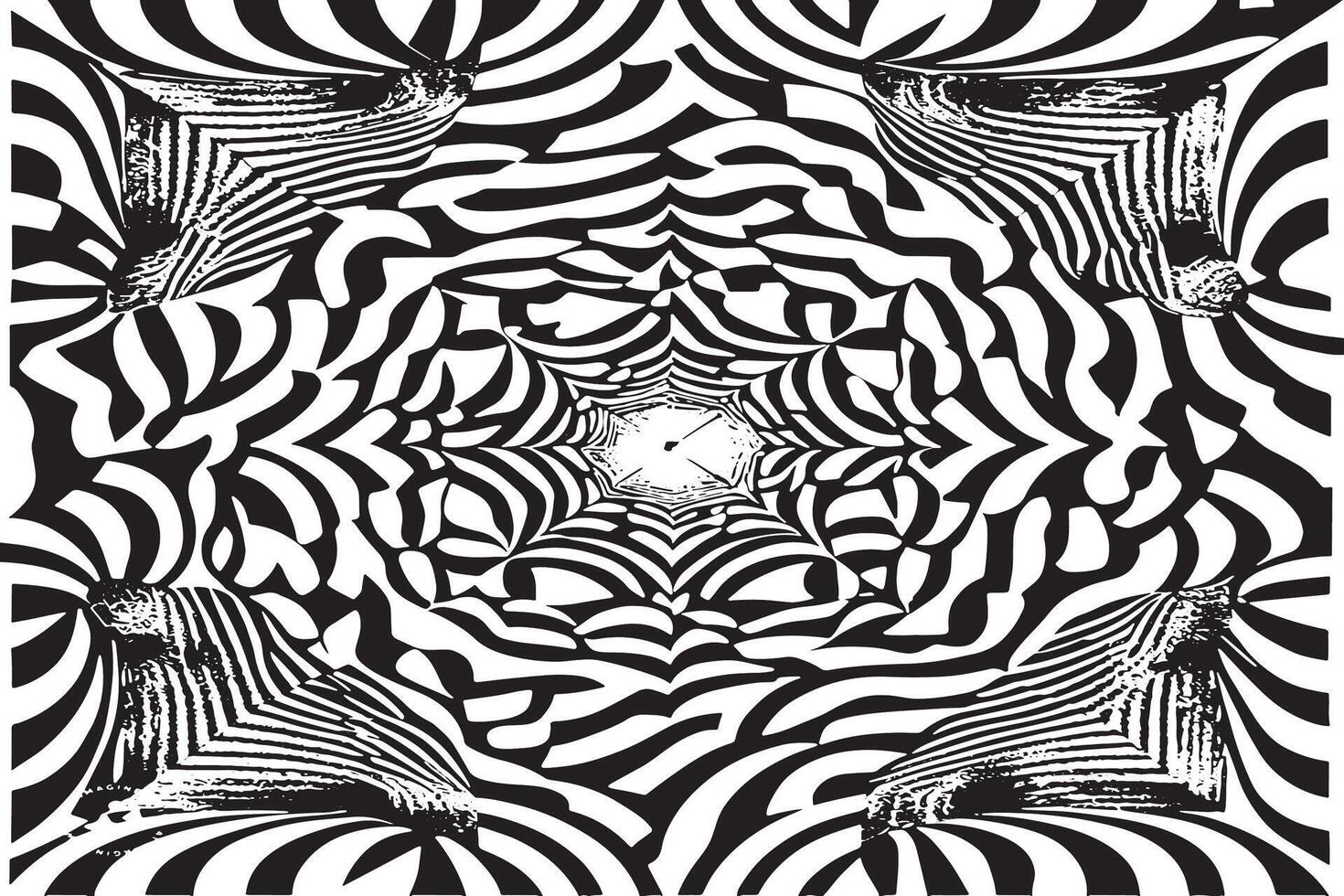 Abstract Black and White Patterns for Hypnotic Texture Design vector